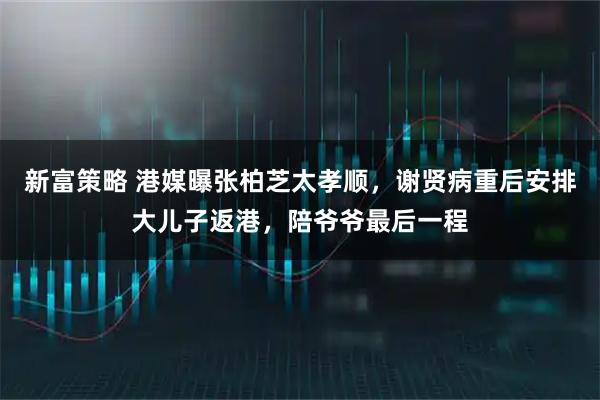 新富策略 港媒曝张柏芝太孝顺，谢贤病重后安排大儿子返港，陪爷爷最后一程